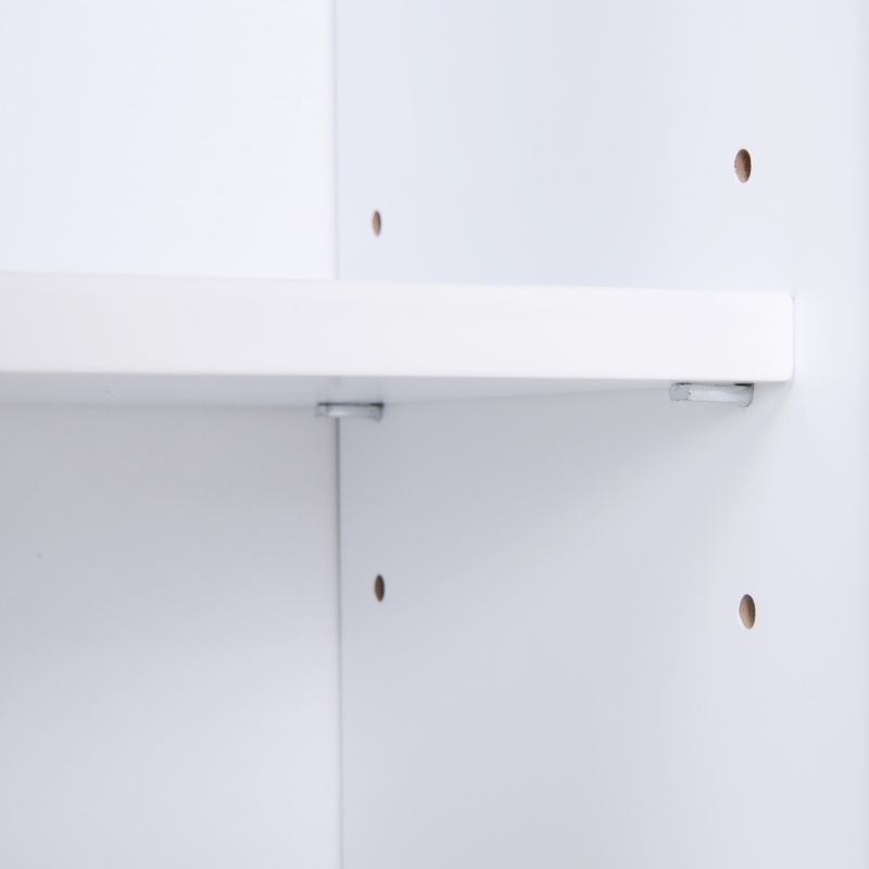 HOMCOM Toiletombouw kantelbeveiliging toiletkast overbouwkast veel opbergruimte MDF wit