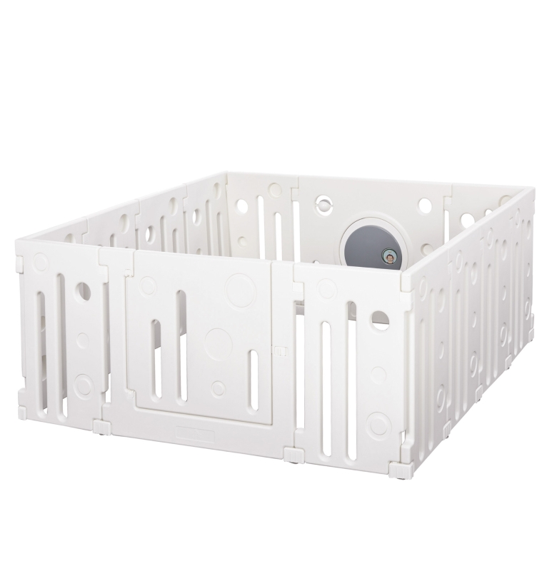 babybox 14 elementen beschermhek met deur en spel HDPE PP wit