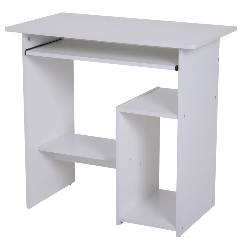 HOMCOM Computertafel, bureau, kantoortafel, speeltafel, pc-tafel, wit