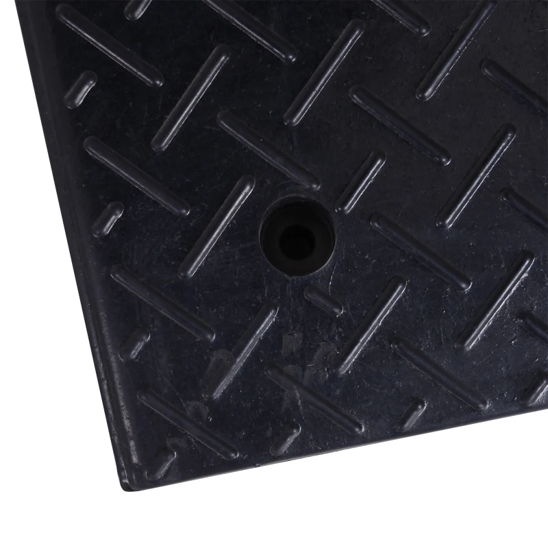 HOMCOM oprijplaat, oprijplaten, 2 stuks rubberen oprit, drempeloprijplaat, oprijhulp voor auto's, rubber 48 x 32 x 13 cm oprijplaat oprijplaten oprit rubber oprijplaat auto | Aosom.de