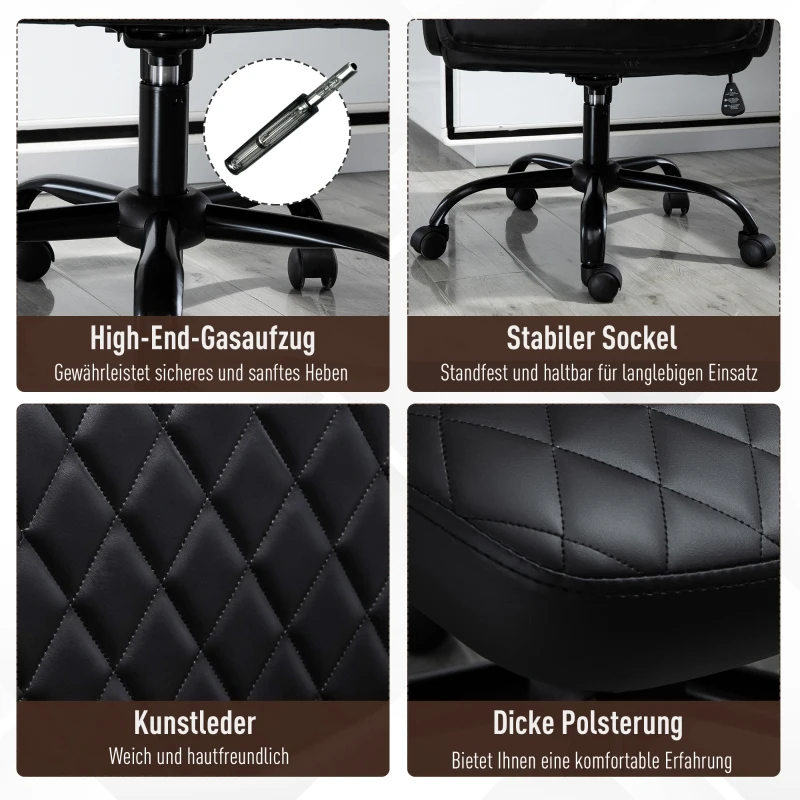 Vinsetto Massagestoel draaistoel gamestoel massage kantoorstoel kunstleer staal zwart