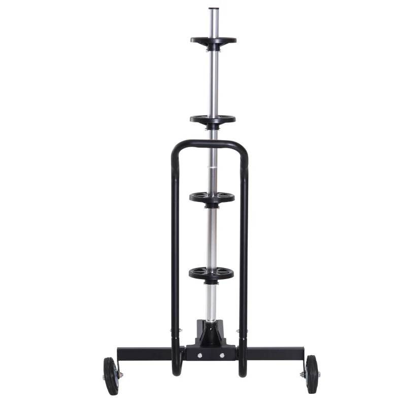 HOMCOM Velgenboomwagen bandenwagen velgenvriendelijk bandenstandaard mobiel 4 banden tot