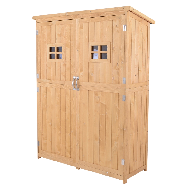 Gereedschapsschuur gereedschapshuisje gereedschapskast met lessenaarsdak tuin hout 164 H cm naturel