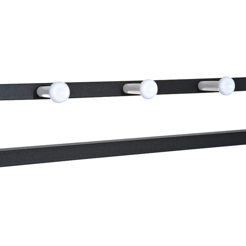 HOMCOM garderobestandaard garderobe kledingrek met zitbank schoenrenrek metaal