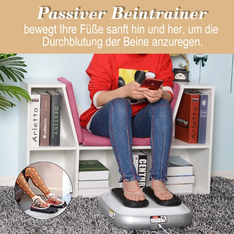 Beentrainer elektrisch passieve gymnastiek fitnessapparaat hometrainer 5 niveaus wit
