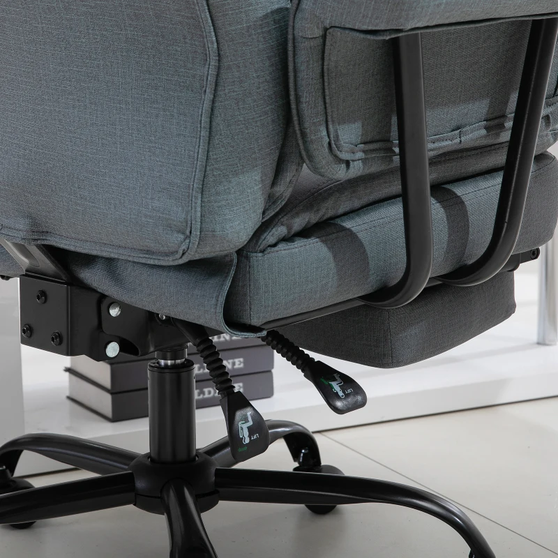 Vinsetto® bureaustoel directiestoel computerstoel in hoogte verstelbaar 360° draaibaar kunstleer grijs 68 x 80 x 120–126 cm(m-9)