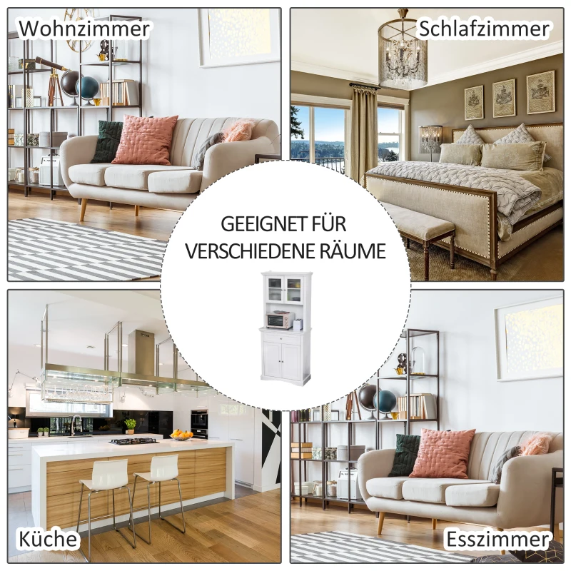 HOMCOM keukenkast met lade hoge kast