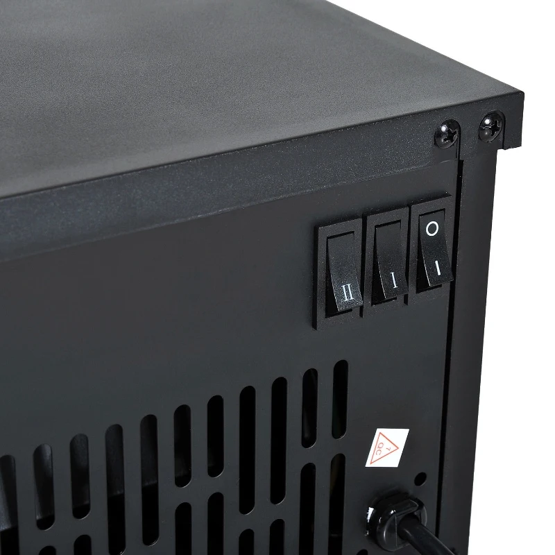 HOMCOM Elektrische kachel 1200 W elektrische staande kachel met vlameffect zwart(m-9)