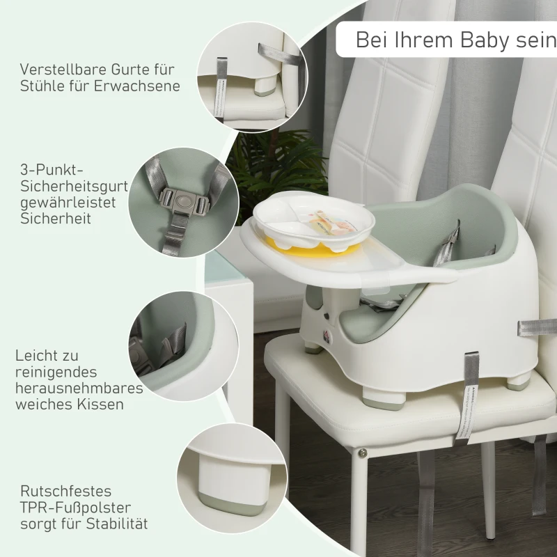 stoelverhoger voor kinderen zittingverhoger babyzitje voor voeren in hoogte verstelbaar PP PU groen