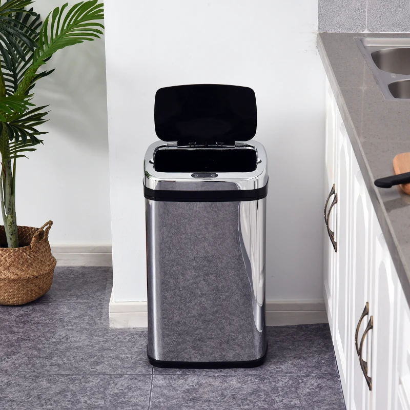HOMCOM vuilnisemmer rvs automatische sensor 30 l afvalemmer IR-sensor (vierkant) 30 l/ vierkant met/zonder binnenemmer rond vierkant 30 l / 50 l (30 l/vierkant)