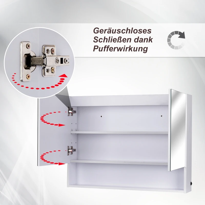 HOMCOM LED-spiegelkast badkamerspiegel lichtspiegel badkamerkast badkamerspiegel spiegel