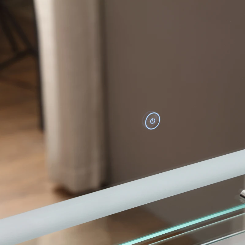 Kleankin LED badkamerspiegel met verlichting Badkamerspiegel glazen planchet 22 W 70x50 cm