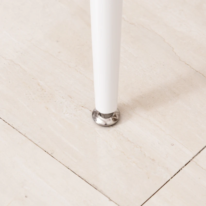 HOMCOM 3-delige eetset zitgroep eettafelset houten tafel MDF + metaal natuurlijke houtnerf + wit met 1 tafel + 2 stoelen | Aosom.de