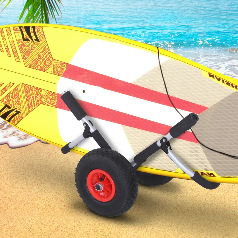 Surftrolley Surfplank transporttrolley opvouwbare boottrolley inklapbaar PU-banden tot 45 kg