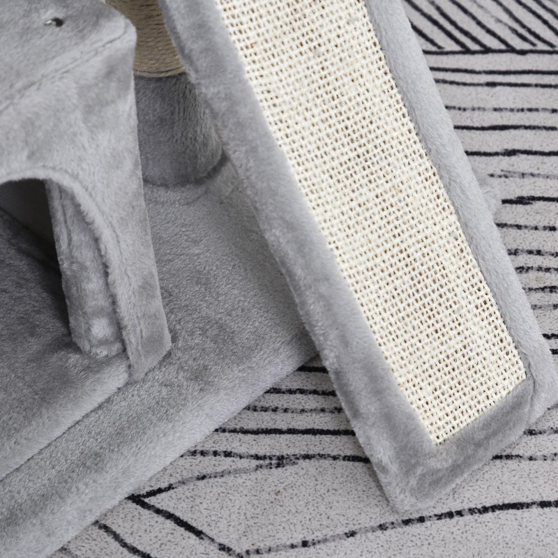 Krabpaal PawHut met sisalpalen, krabpaal voor katten, klimboom voor katten, kattenboom, lichtgrijs, 59 x 39 x 83 cm kattenkrabpaal sisalpalen kattenboom lichtgrijs | Aosom.nl