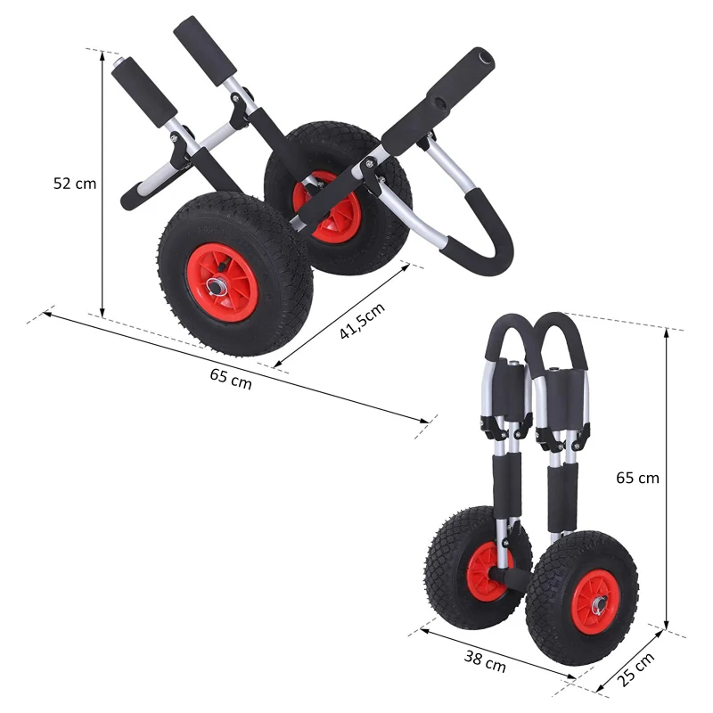 Surftrolley Surfplank transporttrolley opvouwbare boottrolley inklapbaar PU-banden tot 45 kg