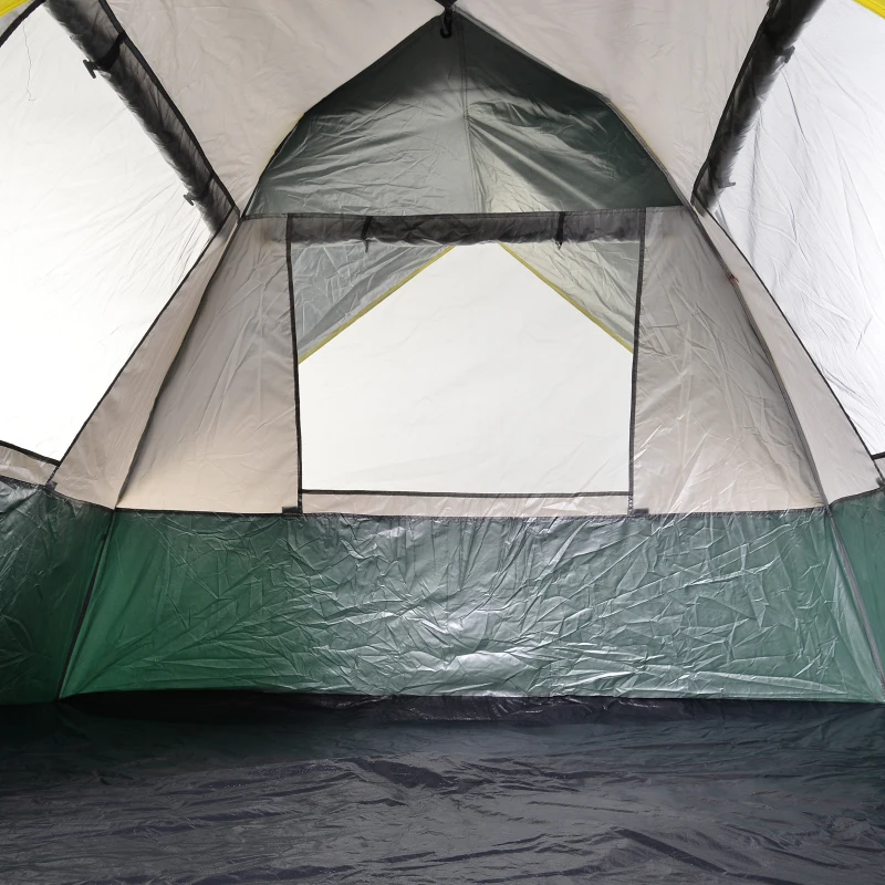 tent voor 3-4 personen, kampeertent met haringen, koepeltent, polyester, groen
