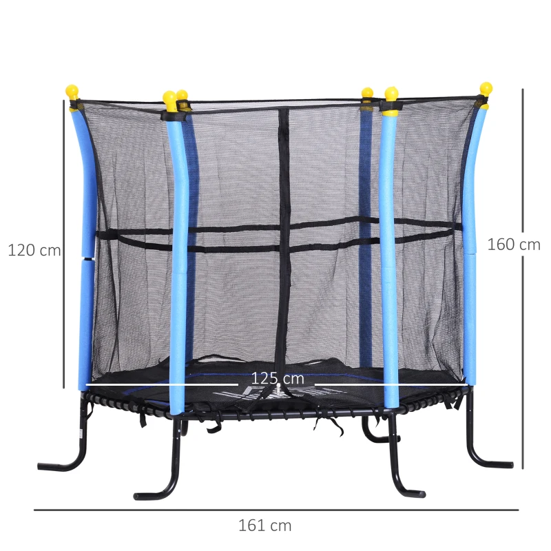 Trampoline kinderen tuintrampoline veiligheidsnet randafdekking Ø161 cm tot 60 kg