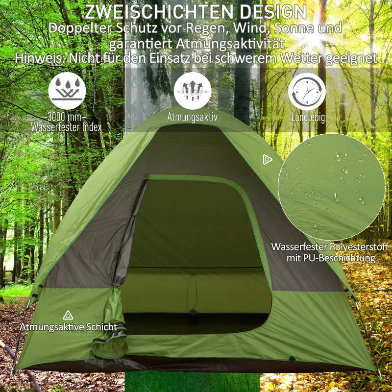 Autotent campingtent reistent zonwering voor 4-5 personen glasvezel polyester
