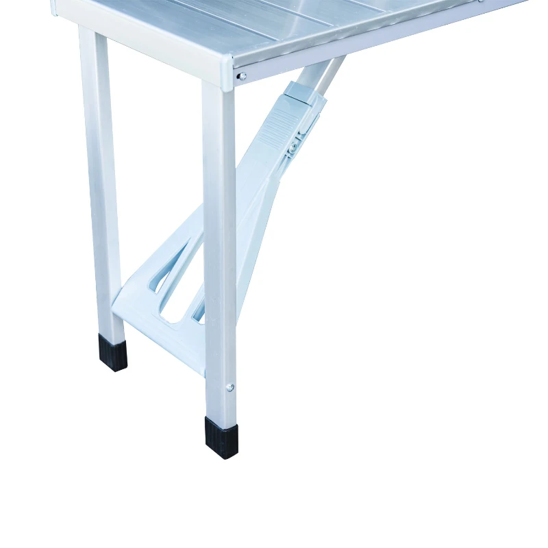 Outsunny® aluminium kampeertafel picknick 4-zits inklapbaar zilver klaptafel picknicktafel picknickkoffer zitgroep klaptafel-groep met 4 zitplaatsen