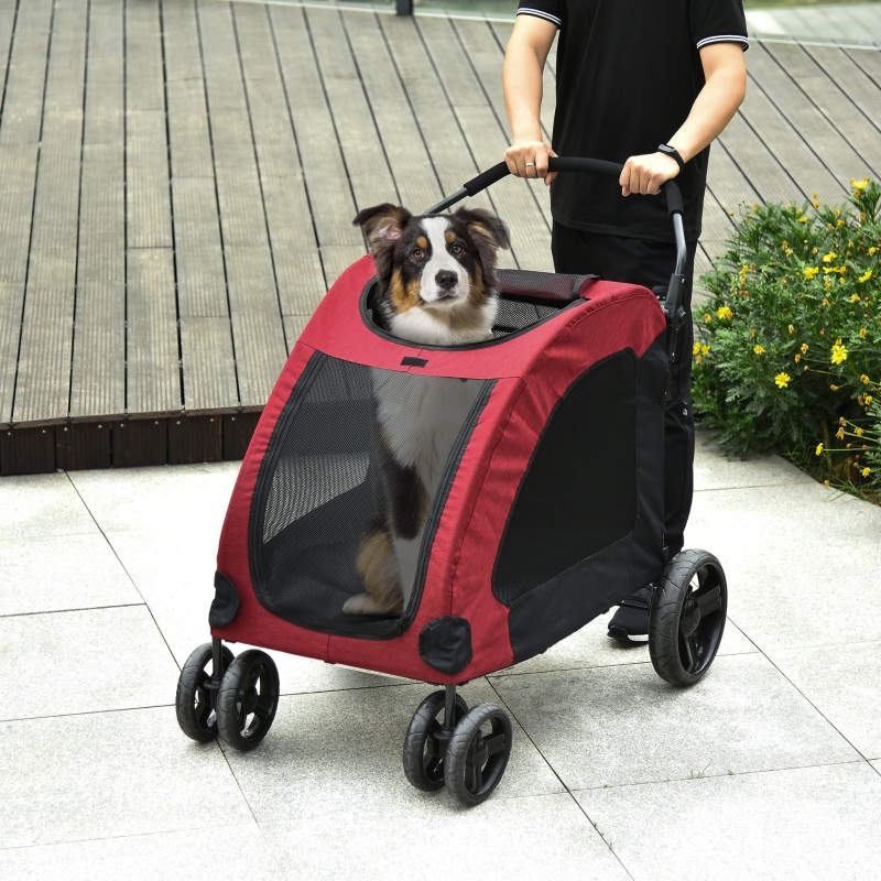 PawHut Pet Buggy Hondenbuggy Met Wielen Hondentrolley Voor Middelgrote