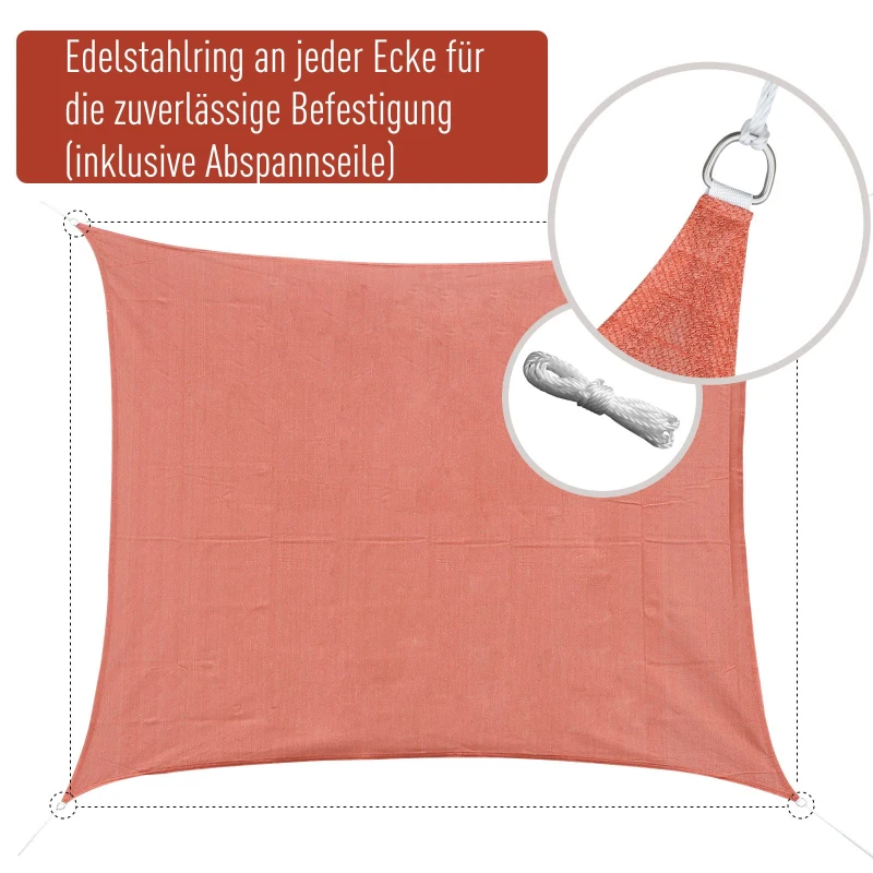 Outsunny Zonnedoek zonwering zonnedak driehoek rechthoek vierkant 2 stofsoort 5 kleuren