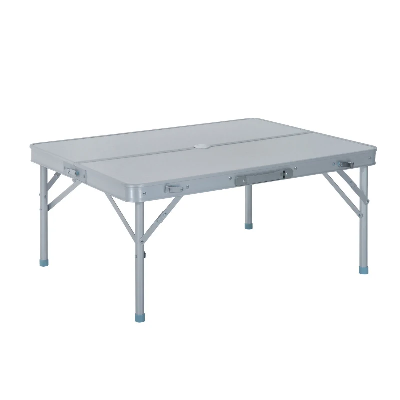 Aluminium campingtafel met 2 banken klaptafel koffertafel zitgroep picknick tuinset