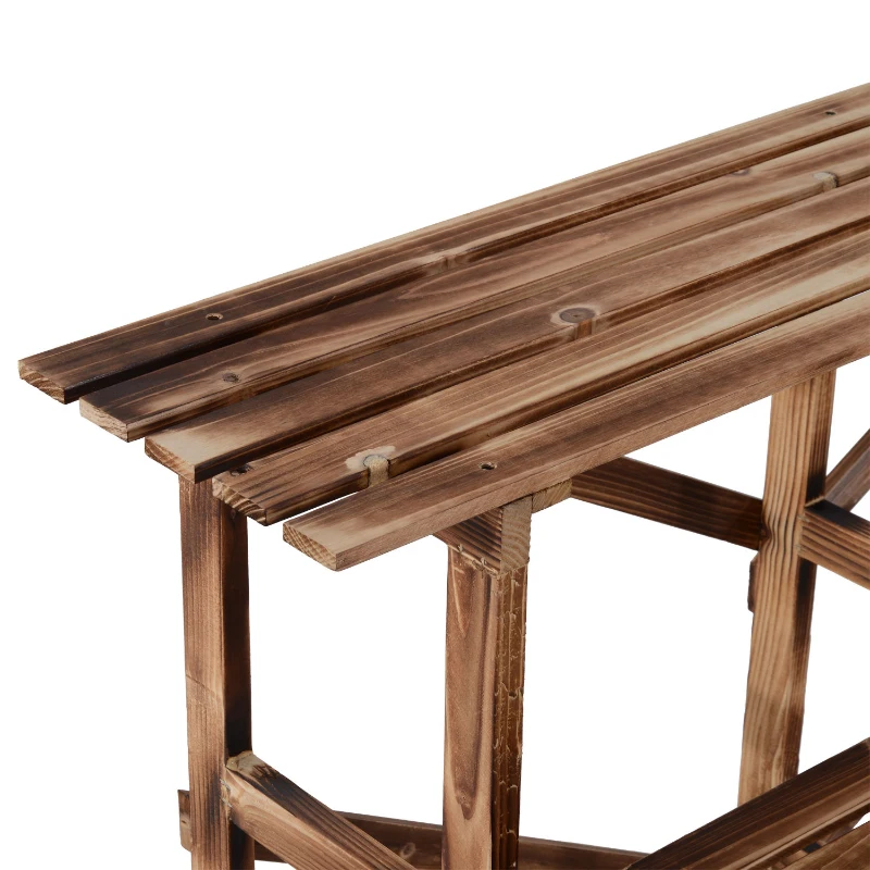 Plantenetagere bloementrap plantenrek bloemenbank standaard 3 trappen vurenhout