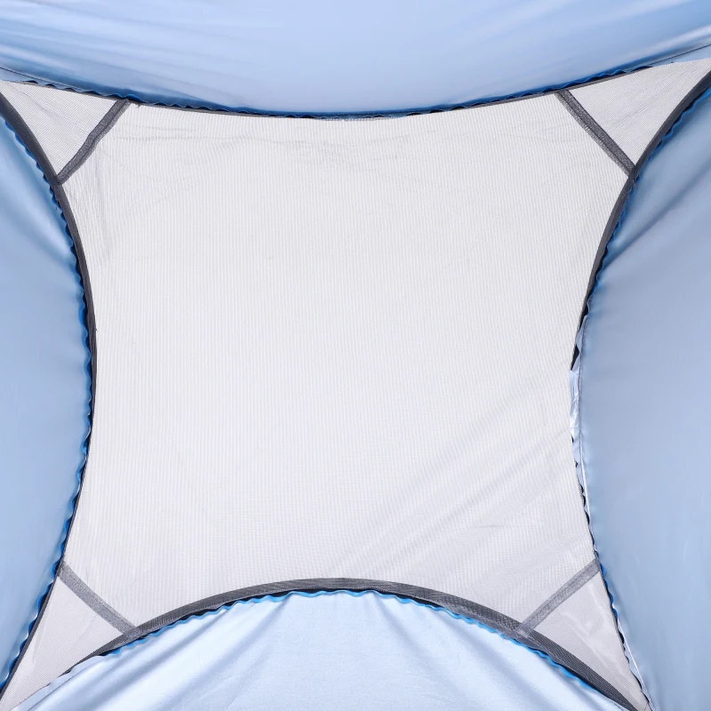 Outsunny Pop-up toilettent, mobiele camping douchetent, omkleedtent met binnentas, douchecabine, omkleedcabine, waterdicht, polyester blauw 120 x 120 x 190 cm toilettent douchetent binnentas | Aosom.de