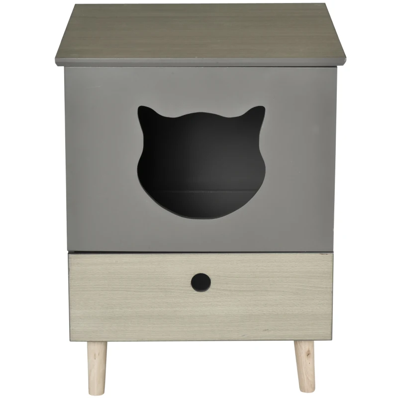 kattentoilet kattenbak kattenhuis kattenkast met lade MDF Grijs