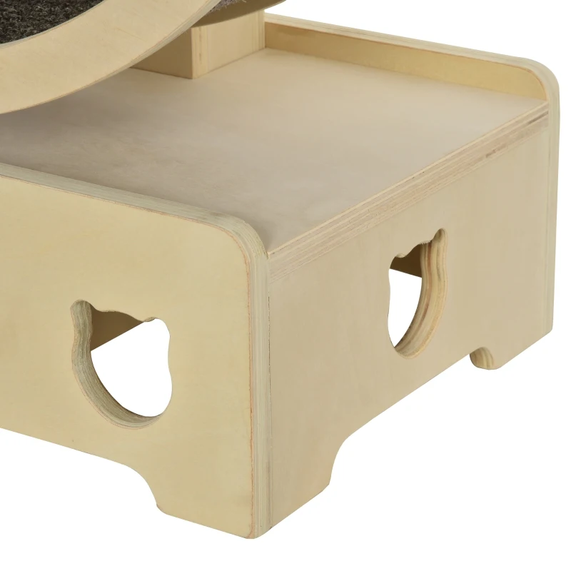 PawHut krabpaal kattenboom loopwiel voor katten met tapijt klimrek sisaltouw