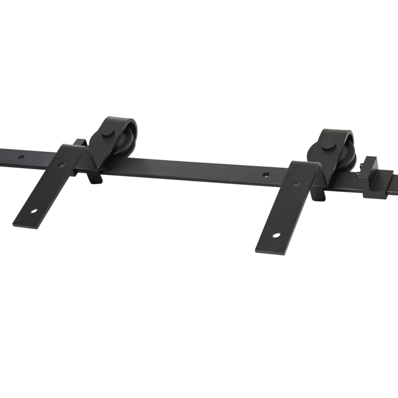 HOMCOM Schuifdeursysteem looprail schuifdeurbeslag houten schuifdeur 9 zwarte accessoires(m-11)