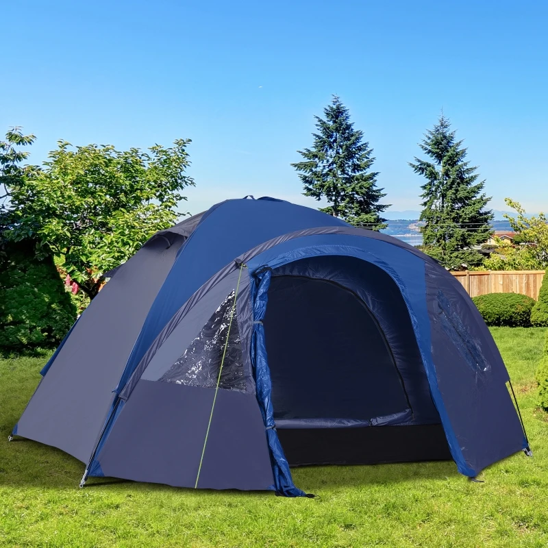 Outsunny Dubbelwandige koepeltent familietent voor 4 personen outdoor iglo waterdicht