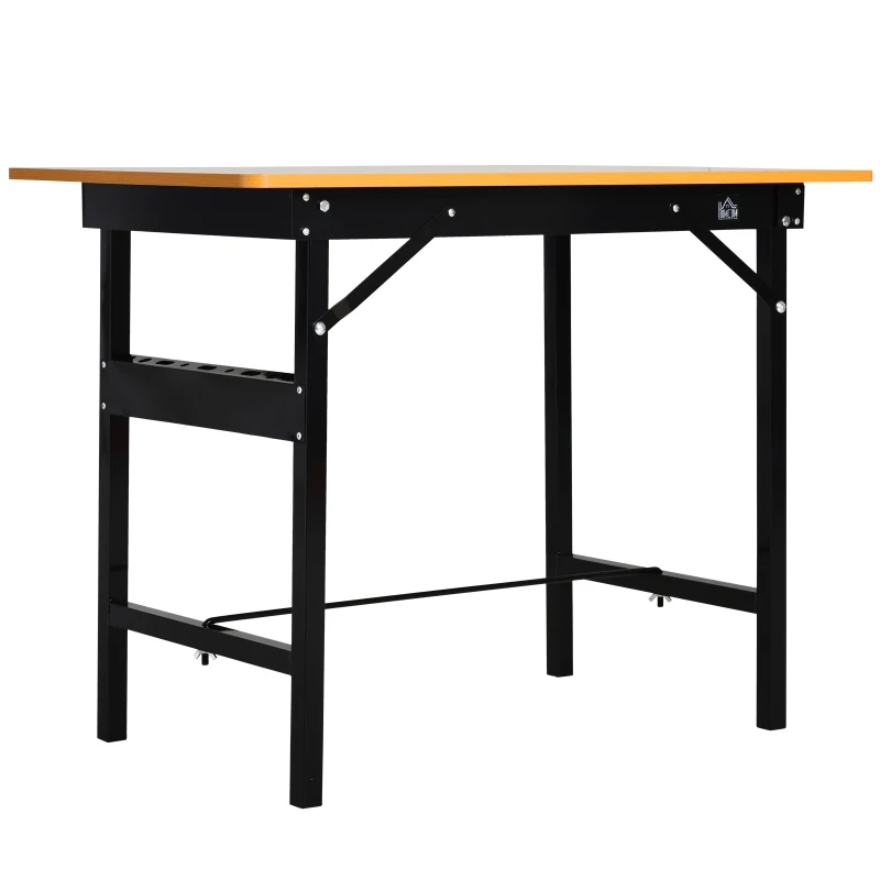 HOMCOM werkbank werktafel werkbank klaptafel werkblad inklapbaar staal, MDF geel + zwart 100 x 60 x 75,5 cm geel | Aosom.de