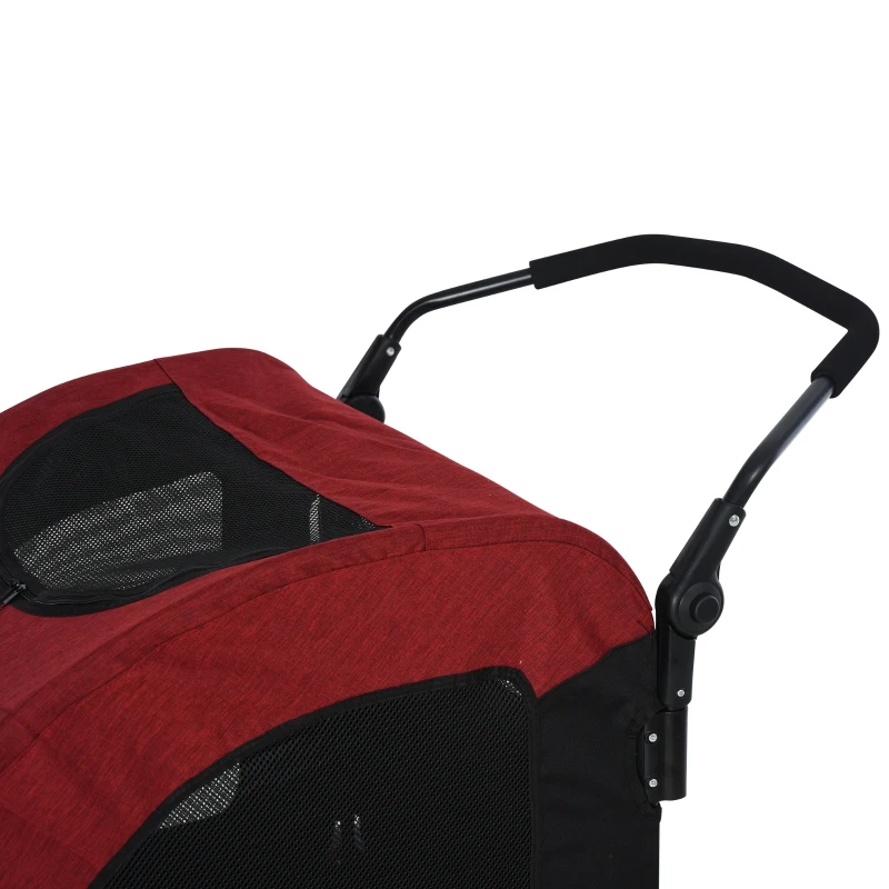 PawHut Hondenbuggy hondentrolley hondenkar hondentas opvouwbaar rood + zwart