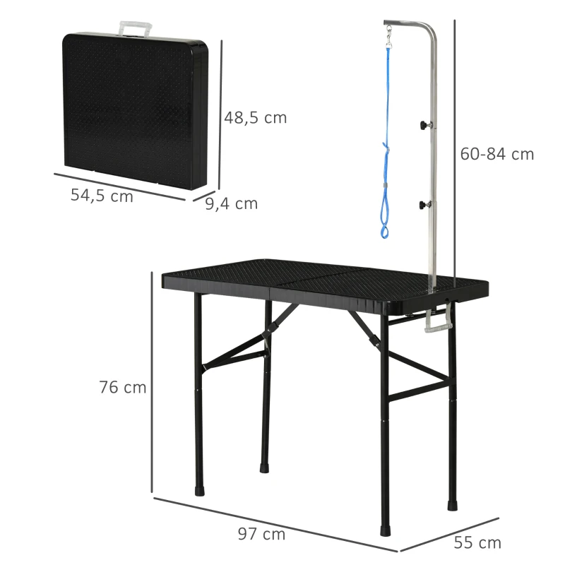 trimtafel dierentrimtafel scheertafel verzorgingstafel voor honden inklapbaar zwart