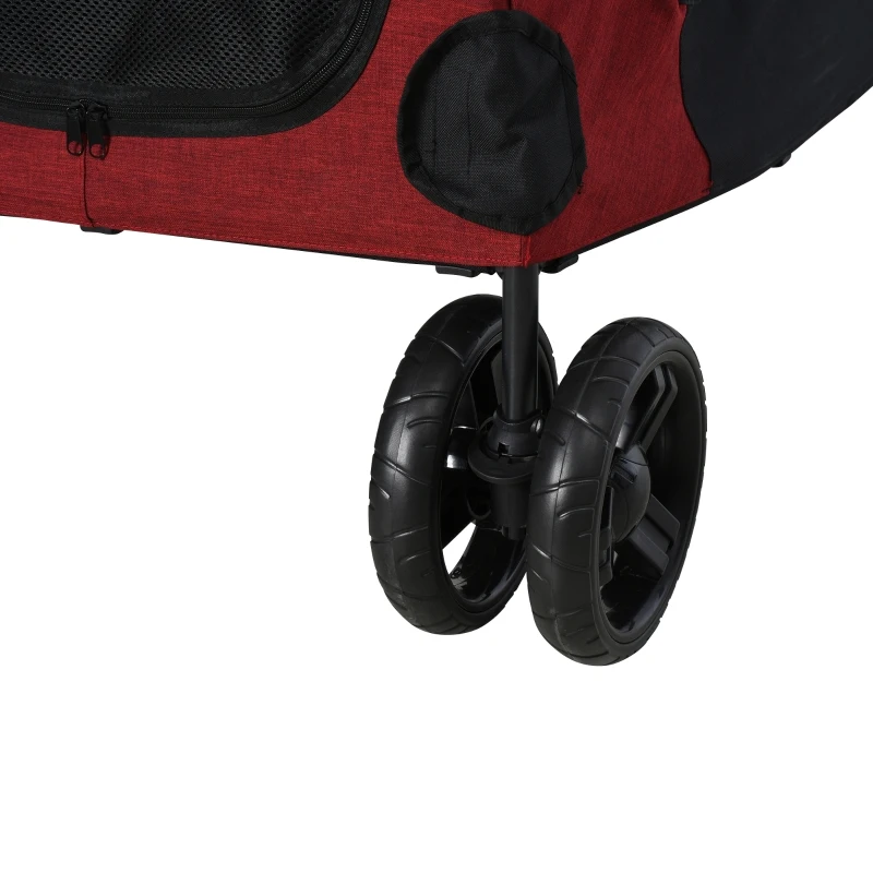 PawHut Hondenbuggy hondentrolley hondenkar hondentas opvouwbaar rood + zwart