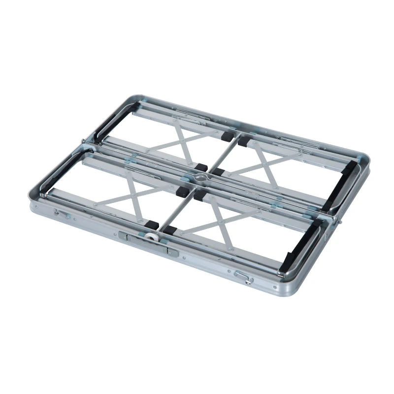 Aluminium campingtafel met 2 banken klaptafel koffertafel zitgroep picknick tuinset