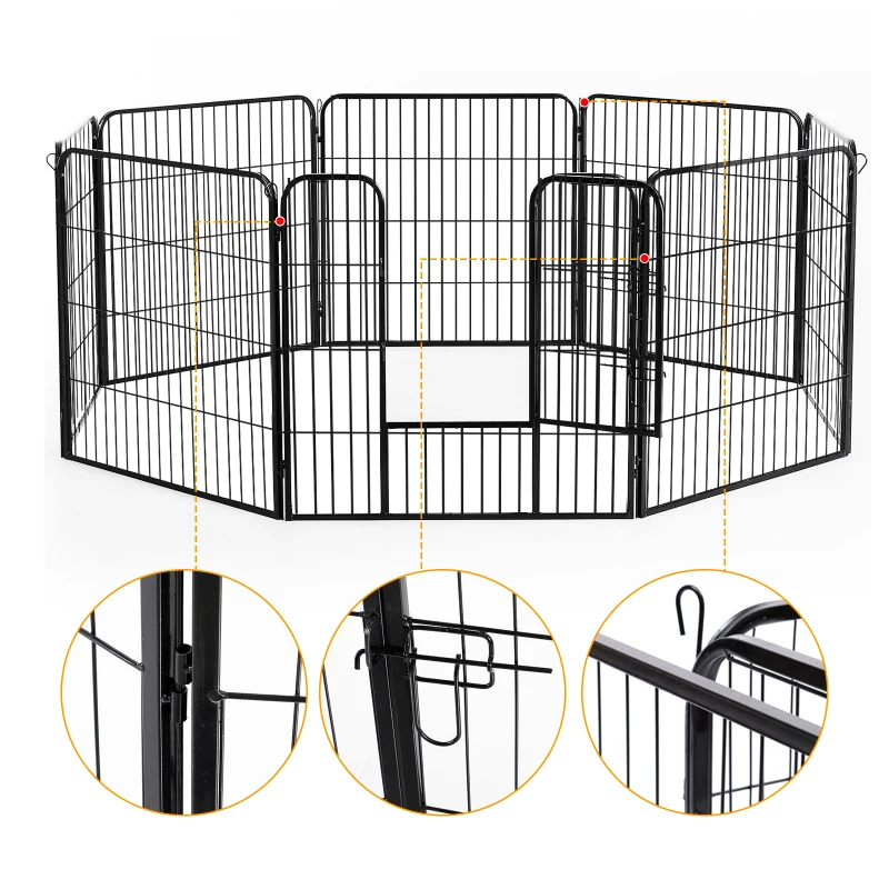 Puppy-uitloop ren buitenverblijf box puppy afrastering staal 3 groottes