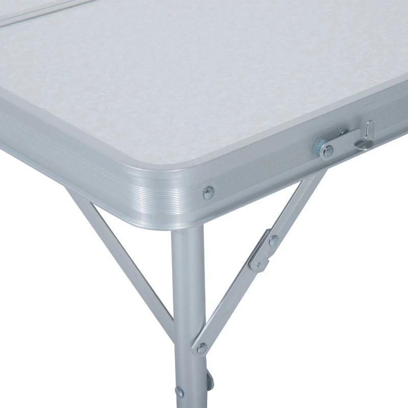 Aluminium campingtafel met 2 banken klaptafel koffertafel zitgroep picknick tuinset