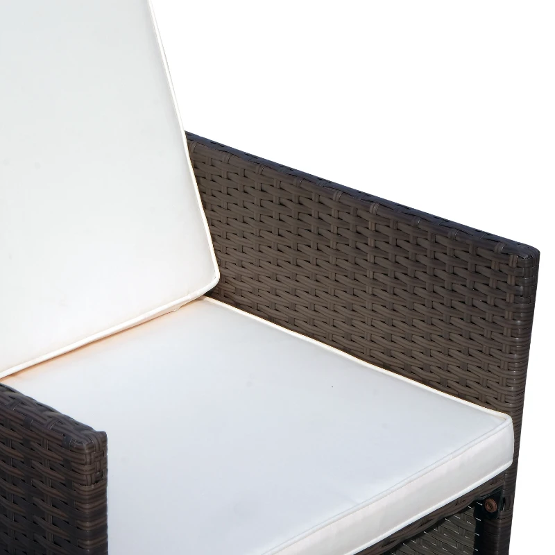 Outsunny Poly-rotan zitgroep 21-delig Zitset met kussens, tuinmeubelen, aluminium bruin