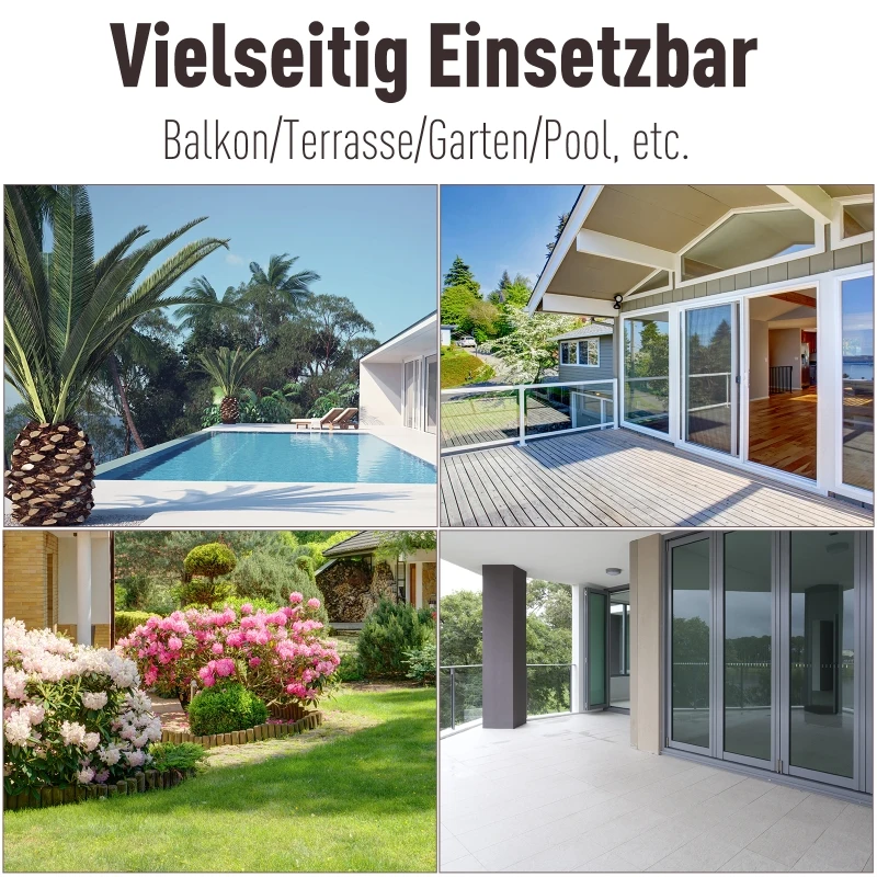 Outsunny Bijzettafel, set van 3, salontafel, tuintafel, nesttafel, balkontafel, polyrotan