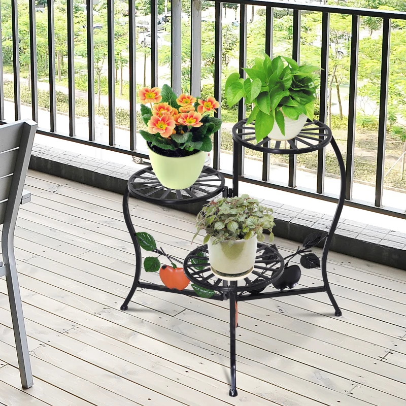 bloementrap plantenrek 3 verdiepingen plantenstandaard retro design decoratie metaal