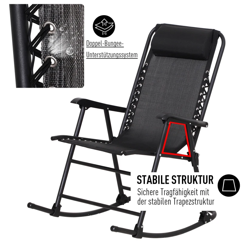 Outsunny Schommelstoel schommelbank schommelligbed schommelstoel inklapbaar tot 120 kg