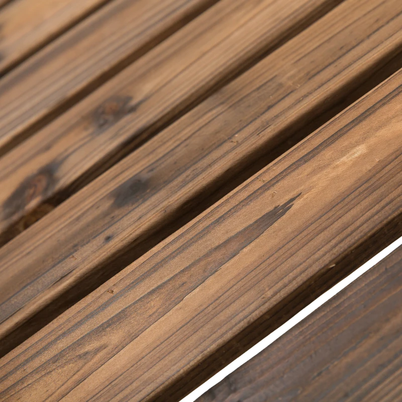 Outsunny Schommelstoel met armleuningen tuinstoel schommelstoel massief hout donkerbruin