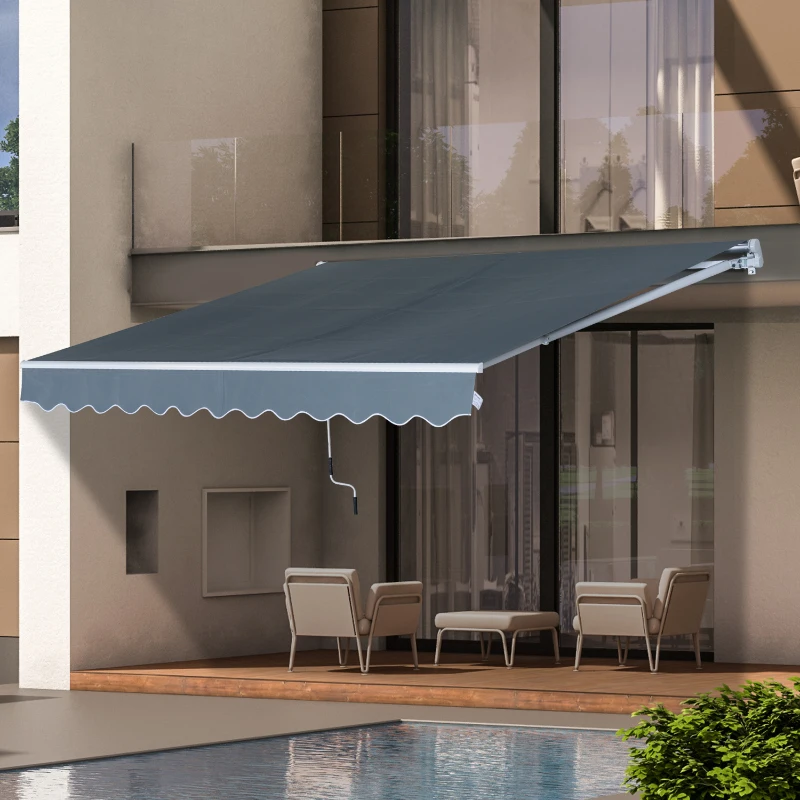 Luifel handslinger knikarmluifel zonwering balkon aluminium 4 x 2,5 m 2 kleuren