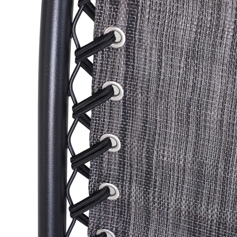 Zero Gravity ligbed zonnedak inklapbare ligbank voor buiten hoofdkussen textilene grijs