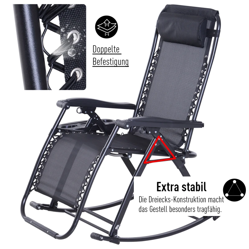 Schommelstoel schommel-stoel relaxen ligstoel schommelstoel inklapbaar verstelbaar kussen