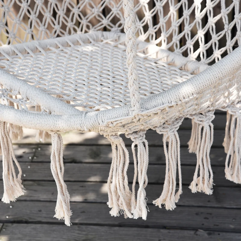Outsunny Hangstoel hangschommel vintage buiten hangstoel Ø80 x 150 h cm max. 120 kg