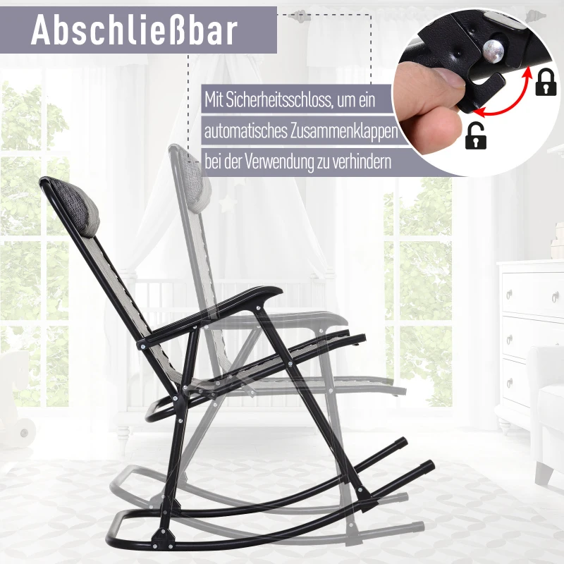 Outsunny Schommelstoel schommelbank hangstoel hangbank inklapbaar tot 120 kg grijs